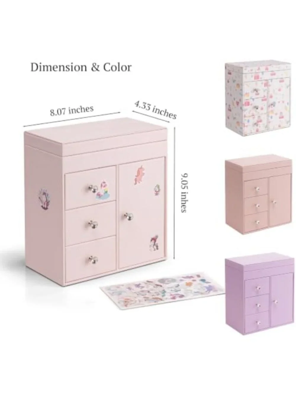 Charming Pink Musical Jewelry Box, Upright Design, Perfect Gift for Girls
